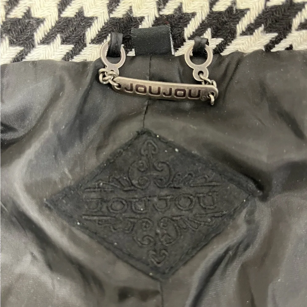 JouJou Fashion Houndstooth mid-length Peacoat (Pea Coat) - Picture 6 of 12